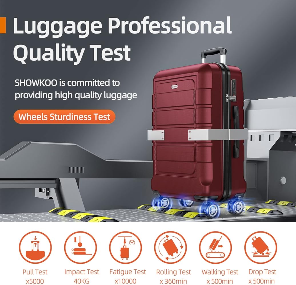 "5 - Piece Expandable Luggage Set, PC+ABS, TSA Lock, Wine Red" - Saiyora&Zubaid