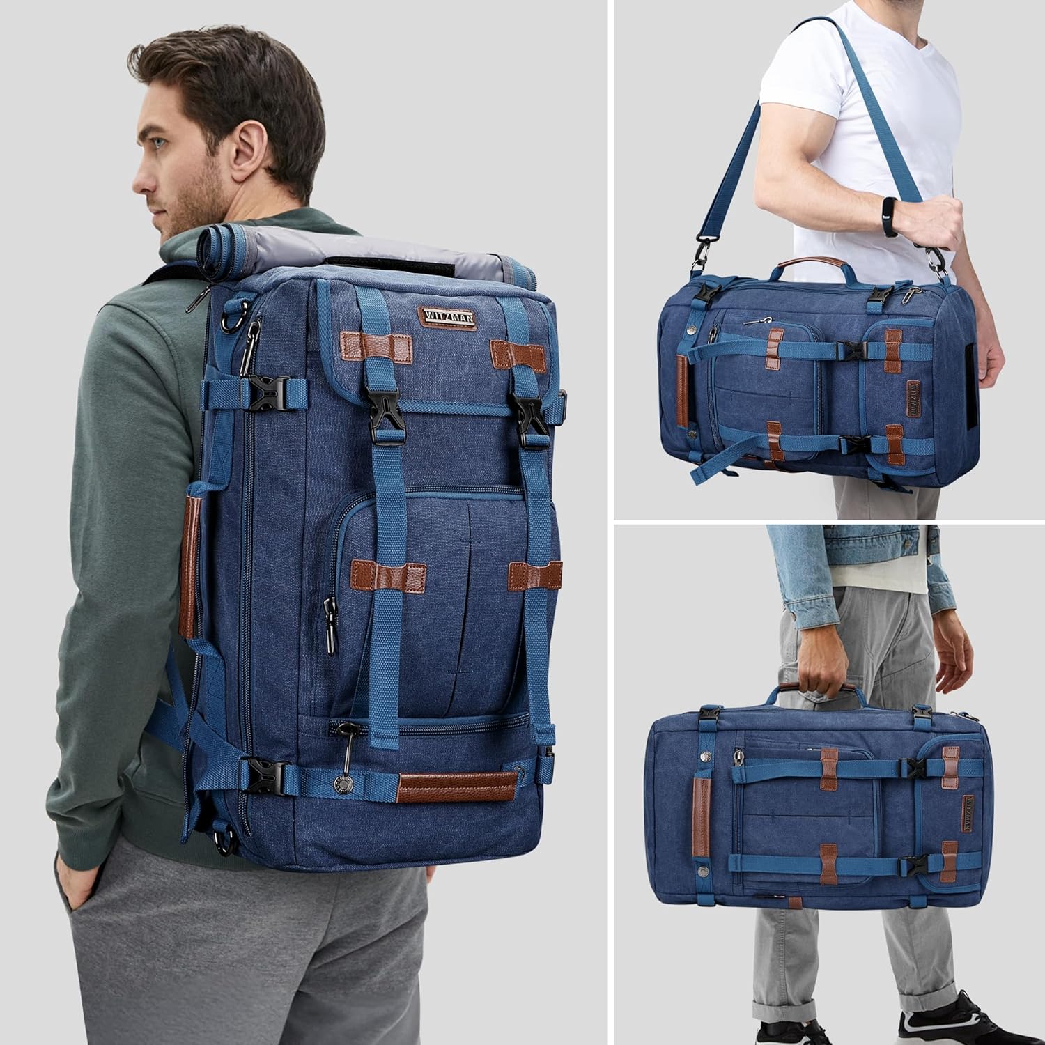 Canvas Backpack Vintage Travel Backpack Large Laptop Bags Convertible Shoulder Rucksack