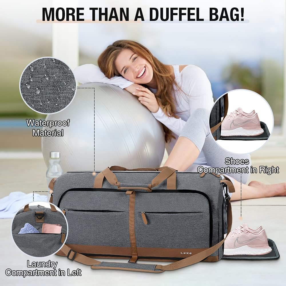 Foldable 80L Travel Duffel Bag with Shoe Compartment - Saiyora&Zubaid