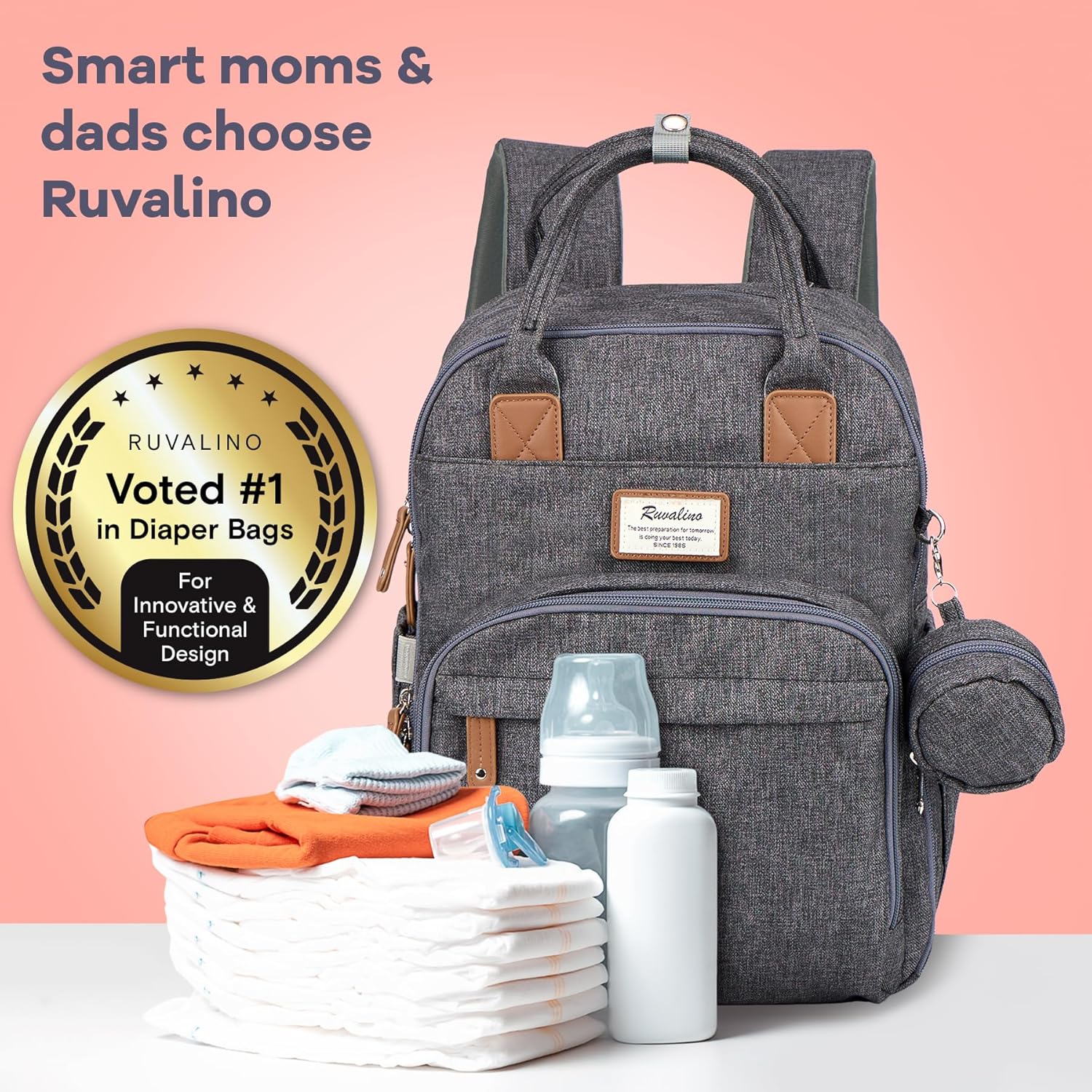 "Multifunction Waterproof Diaper Bag Backpack with Changing Pad & Stroller D - Ring" Unisex - Saiyora&Zubaid