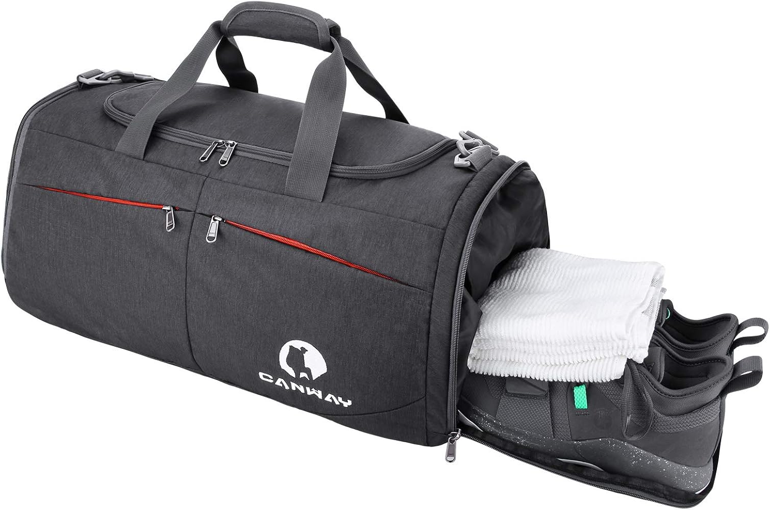 S&Z Sports Gym Bag, Travel Duffel bag with Wet Pocket & Shoes Compartment for men women, 45L, Lightweight - Saiyora&Zubaid