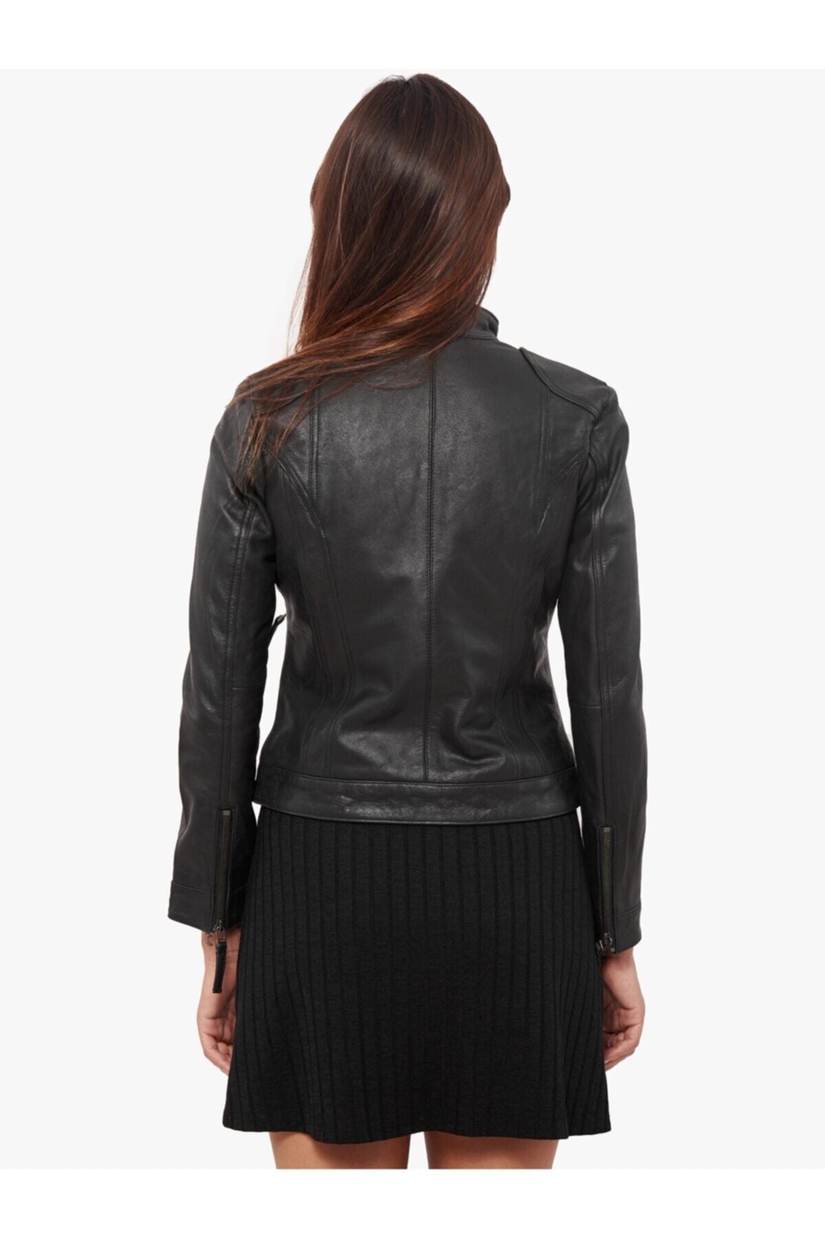 Women's Black Genuine Leather Jacket - Saiyora&Zubaid