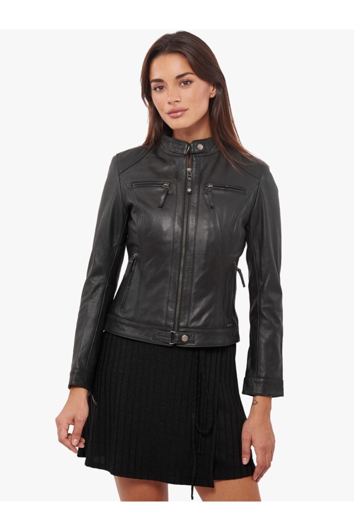 Women's Black Genuine Leather Jacket - Saiyora&Zubaid