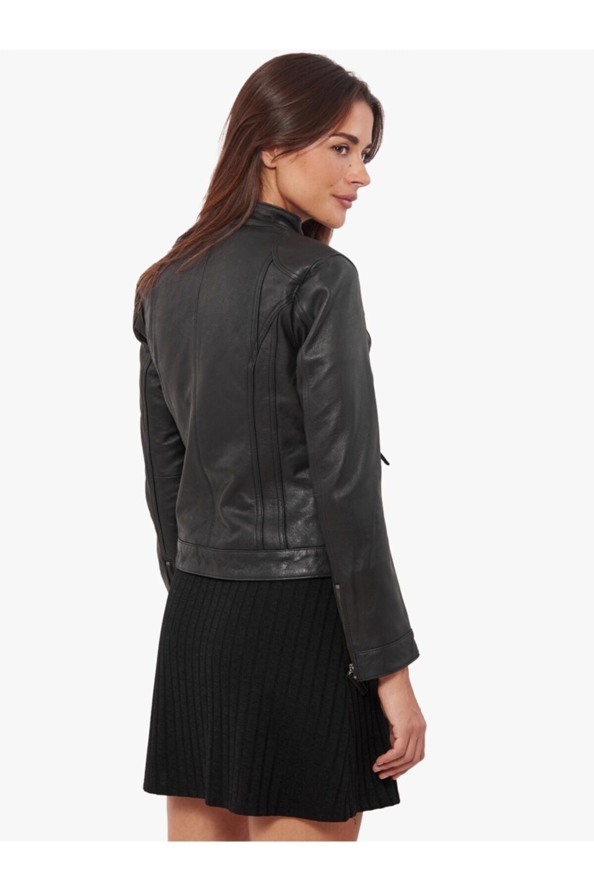 Women's Black Genuine Leather Jacket - Saiyora&Zubaid