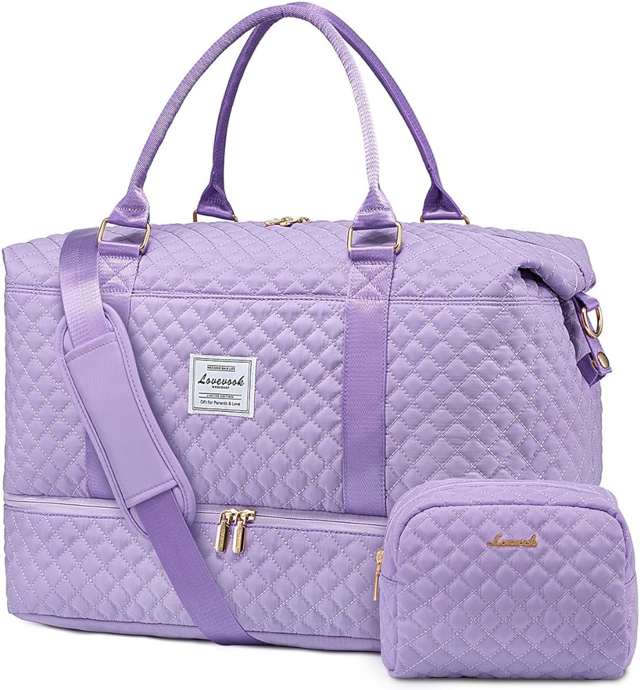 Women's Travel Duffel with Shoe Compartment & Wet Pocket - Saiyora&Zubaid